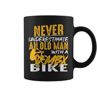 Never Underestimate An Old Man Bmx Bike Freestyle Dirt Coffee Mug - Seseable