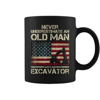 Never Underestimate An Old Man With An Excavator Coffee Mug | Mazezy