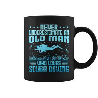Never Underestimate An Old Man Who Loves Scuba Diving Coffee Mug - Thegiftio UK