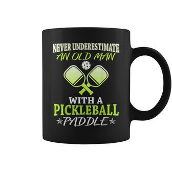 Never Underestimate Old Man With Pickleball Paddle Coffee Mug - Thegiftio UK