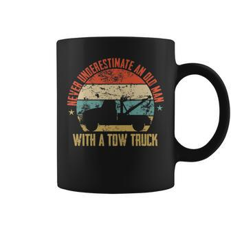 Never Underestimate An Old Man With A Tow Truck Men Coffee Mug - Seseable