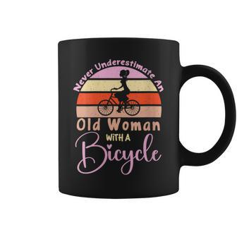 Never Underestimate An Old Woman With A Bicycle Lovers Coffee Mug - Monsterry