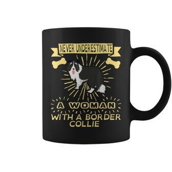 Never Underestimate A Woman With Border Collie Coffee Mug - Seseable