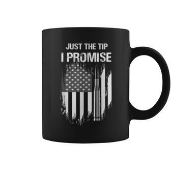 Funny Veteran Gift American Flag Just The Tip I Promise Coffee Mug | Mazezy