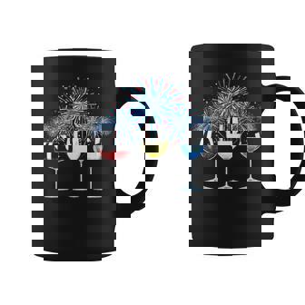 Funny Wine Glass Red White Blue Firework Happy 4Th Of July Coffee Mug - Monsterry