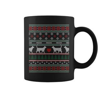 Xmas Kitty Ugly Christmas Sweater Style Cat Lover Coffee Mug | Mazezy
