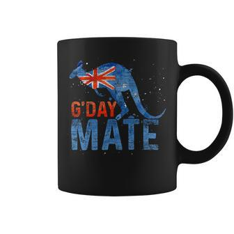 G Day Mate Kangaroo Aussie Animal Australia Flag Australia Coffee Mug - Monsterry