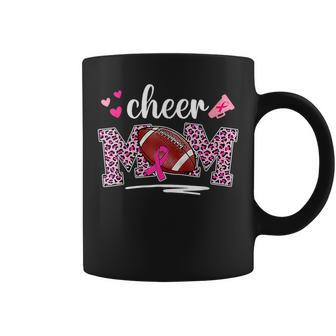 Game Day Football Cheer Mom Pink Leopard Breast Cancer Coffee Mug - Seseable
