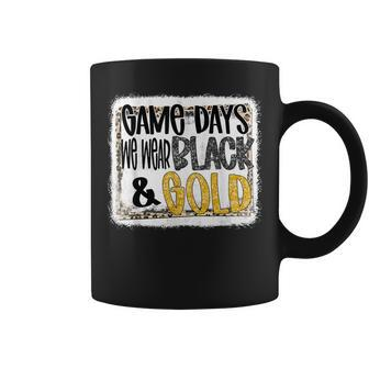 On Gameday Football We Wear Black And Gold School Spirit Coffee Mug - Seseable
