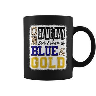 On Gameday Football We Wear Blue And Gold School Spirit Coffee Mug - Seseable