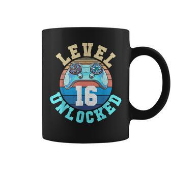 Gamer Boy Level 16 Unlocked Video Game 16Th Birthday Funny Birthday Gifts Coffee Mug | Mazezy