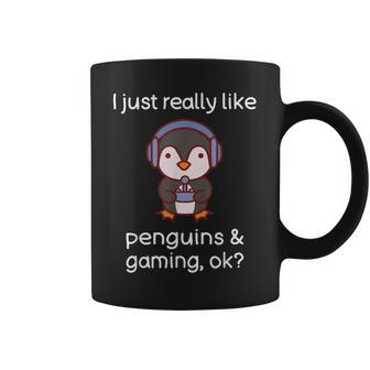 Gamer Funny Penguin Lover Video Games Penguin Gaming Gift For Women Coffee Mug - Thegiftio UK