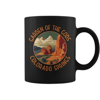 Garden Of The Gods Colorado Springs Distressed Circle Coffee Mug - Monsterry DE