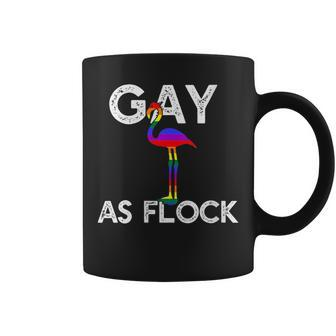 Gay As Flock Af Lgbt Rainbow Flag Pride Flamingo Meme Coffee Mug | Mazezy