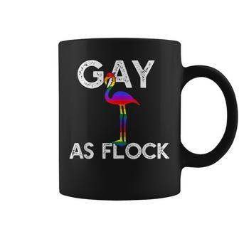 Gay As Flock Af Lgbt Rainbow Flag Pride Flamingo Meme Coffee Mug | Mazezy