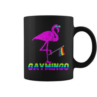 Gay Flamingo Lgbt Pride March Rainbow Flag Exotic Bird Queer Coffee Mug | Mazezy