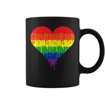 Gay Heart Pride Rainbow Flag Lgbtq Inspirational Lgbt Gift Coffee Mug | Mazezy CA