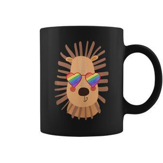Gay Lion With Glasses Lgbtq Pride Rainbow Stuff Bisexual Coffee Mug | Mazezy