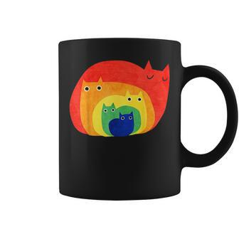 Gay Pride Cat Lgbt Cats Pile Cute Anime Rainbow Coffee Mug - Monsterry