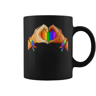 Gay Pride Clothing Lgbt Rainbow Flag Heart Lgbt Pride Month Coffee Mug - Thegiftio UK