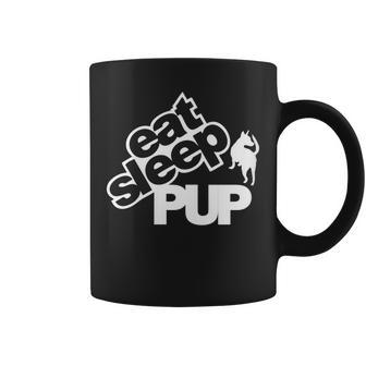 Gay Pride Eat Sleep Pup Coffee Mug | Mazezy