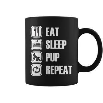 Gay Pride Puppy Play Eat Sleep Pup Repeat Coffee Mug | Mazezy
