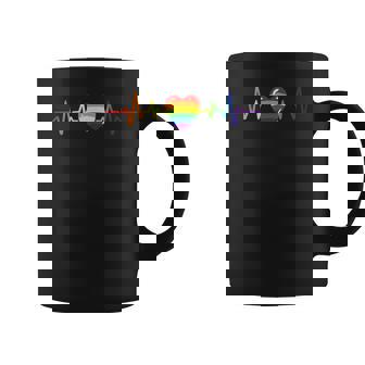 Gay Pride Rainbow Heartbeat Lgbtq Month Gender Equality Coffee Mug - Thegiftio