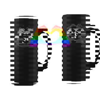 Gay Pride Sf Rainbow Hands Heart | San Francisco Pride Coffee Mug | Mazezy