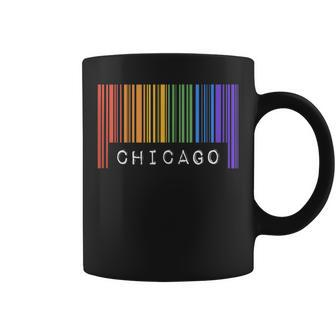 Gay Queer Barcode Pride Chicago Illinois Aesthetic Lgbtq Coffee Mug | Mazezy