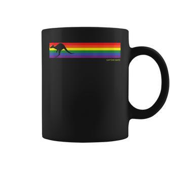 Gayday Mate Funny Gay Pride Rainbow Pun Kangaroo Australia Coffee Mug | Mazezy