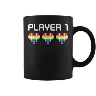 Gaymer Player 1 Gay Couple Pride Flag Lgbtq Cool Lgbt Gift Coffee Mug | Mazezy