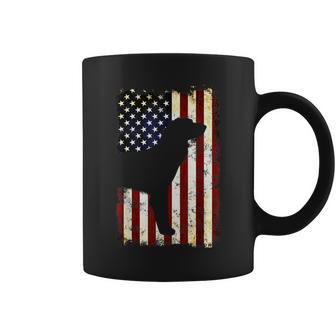 German Longhaired Pointer Silhouette American Flag Coffee Mug | Mazezy