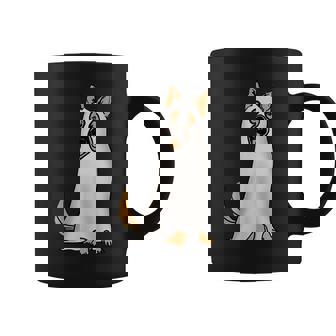 German Shepherd Cute Dog Wearing Ghost Halloween Halloween Coffee Mug | Mazezy