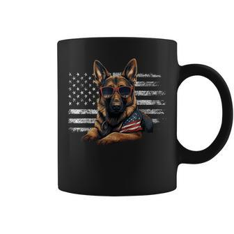 German Shepherd Dad Mom Dog Lover American Flag 4Th Of July Coffee Mug - Monsterry AU
