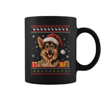 German Shepherd Dog Santa Hat Ugly Christmas Sweater Coffee Mug - Monsterry DE
