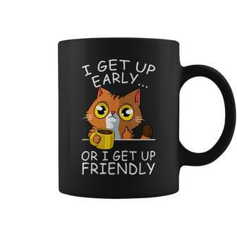 Get Up Cat Lover Funny Kitten Coffee Pet Owner Coffee Mug - Seseable