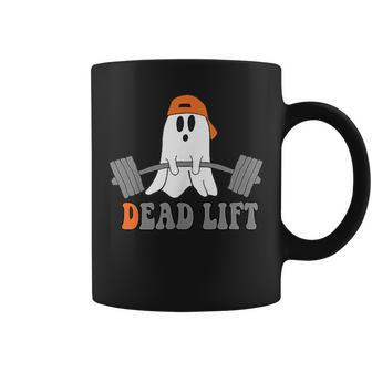 Ghost Dead Lift Halloween Ghost Gym Graphic Pocket Coffee Mug - Monsterry