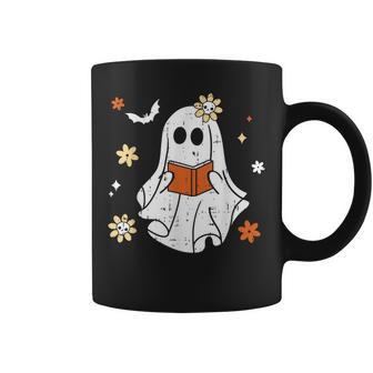 Ghost Reading Book Halloween Costume Teacher Librarian Coffee Mug - Monsterry UK