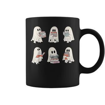 Ghost Reading Teacher Halloween Costume Librarian Book Lover Coffee Mug - Monsterry CA
