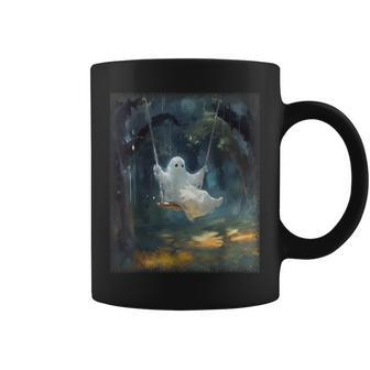Ghost On A Swing In The Forest Halloween Costume Coffee Mug - Monsterry UK