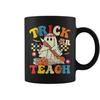 Ghost Trick Or Teach Retro Teacher Halloween Costume Coffee Mug - Monsterry UK