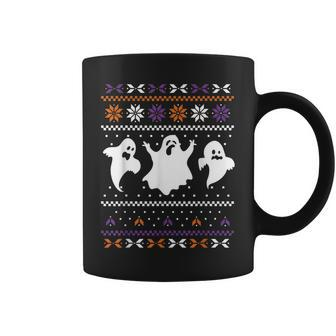 Ghost Ugly Sweater Halloween Christmas Sweater For Coffee Mug | Mazezy