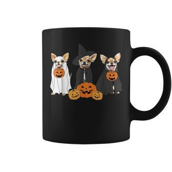 Ghost And Witch Chihuahua Halloween Dog Ghost Pumpkin Coffee Mug - Monsterry UK