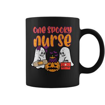Ghosts One Spooky Nurse Halloween Nurse Fall Scrub Rn Women Halloween Nurse Coffee Mug | Mazezy