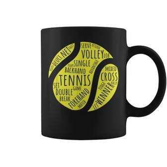 Gift For Tennis Player Tennis Words And Vocabulary Tennis Tennis Funny Gifts Coffee Mug | Mazezy