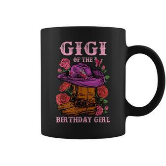 Gigi Of The Birthday Girl Pink Boots Cowgirl Matching Family Coffee Mug | Mazezy