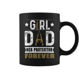 Girl Dad Her Protector Forever Father Day Funny Men Coffee Mug - Seseable
