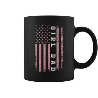Girl Dad Pink Flag Fathers Day Men Women Vintage Coffee Mug - Seseable