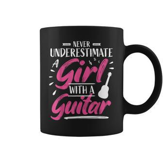 Girl Guitar Player Woman Guitarist I Never Underestimate Coffee Mug - Seseable