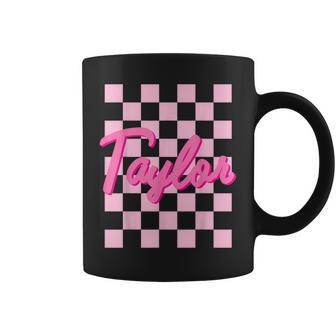 Girl Retro Taylor First Name Personalized Groovy Birthday Coffee Mug | Mazezy AU